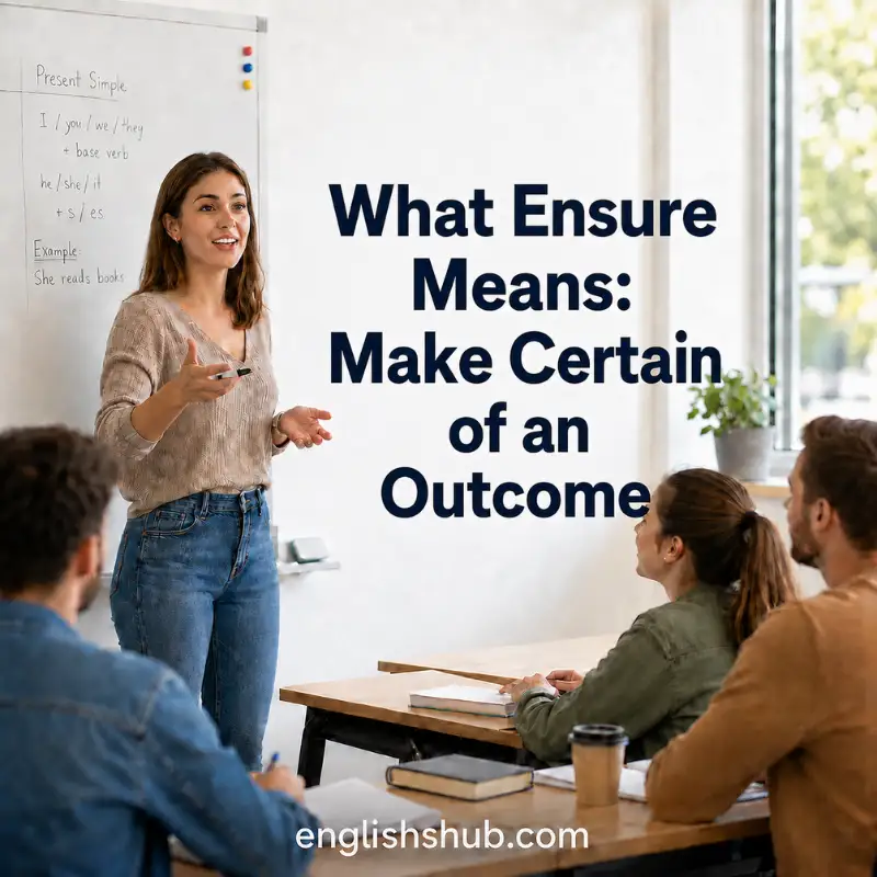 What Ensure Means: Make Certain of an Outcome