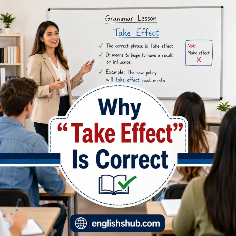 Why “Take Effect” Is Correct