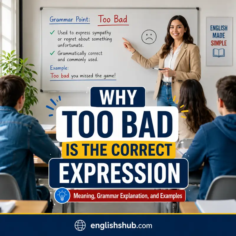Why Too Bad Is the Correct Expression